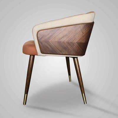 Chaise design en bois de frêne et métal