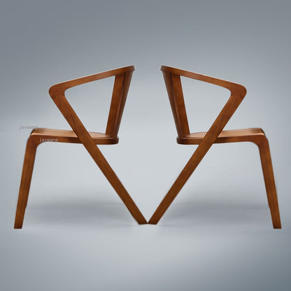 Chaise design de salle à manger en bois brossé