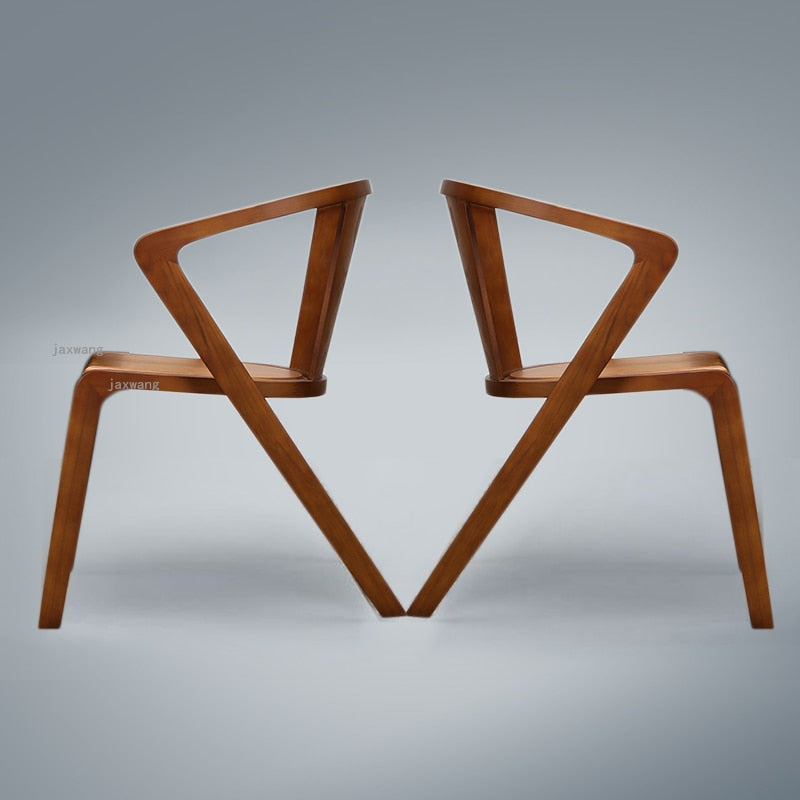 Chaise design de salle à manger en bois brossé