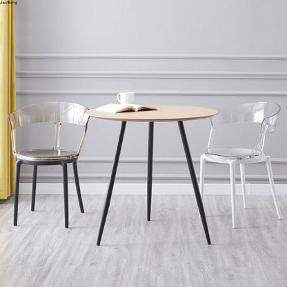 Chaise moderne en bois et résine à dossier large