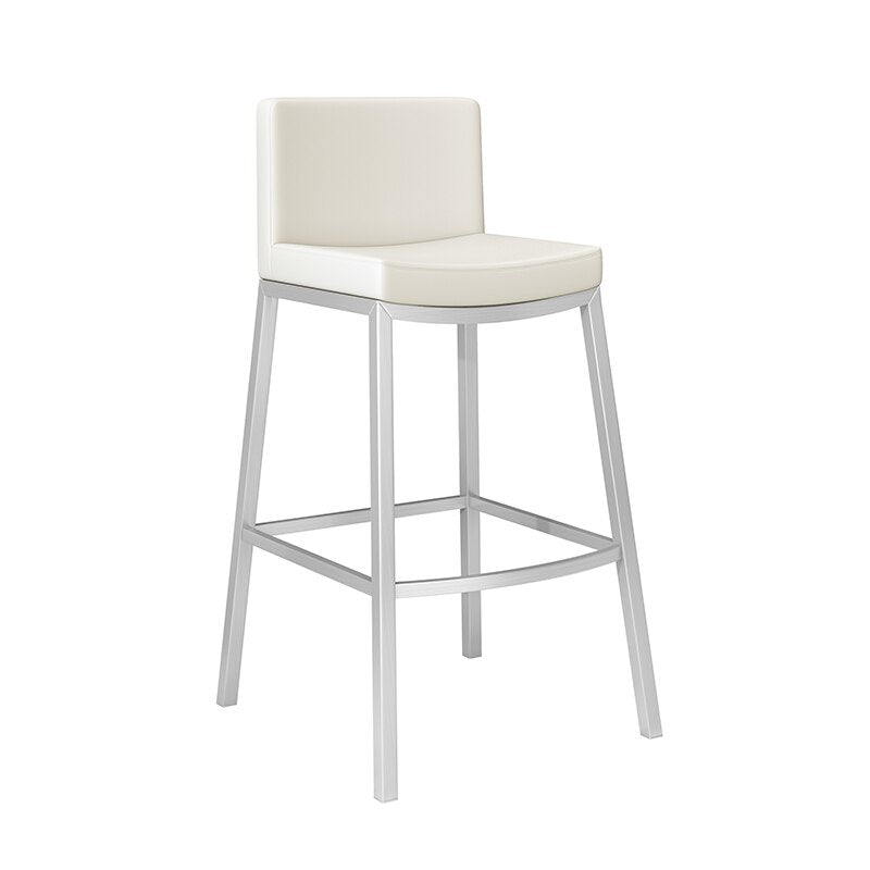 chaise de bar design blanc et acier