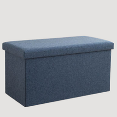 Banc de rangement en tissu chiné avec couvercle