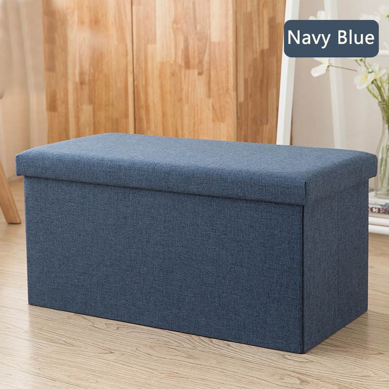 Banc de rangement en tissu chiné avec couvercle