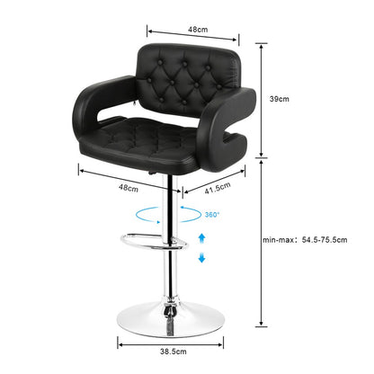 Chaise de bar de style fauteuil avec son assise capitonnée