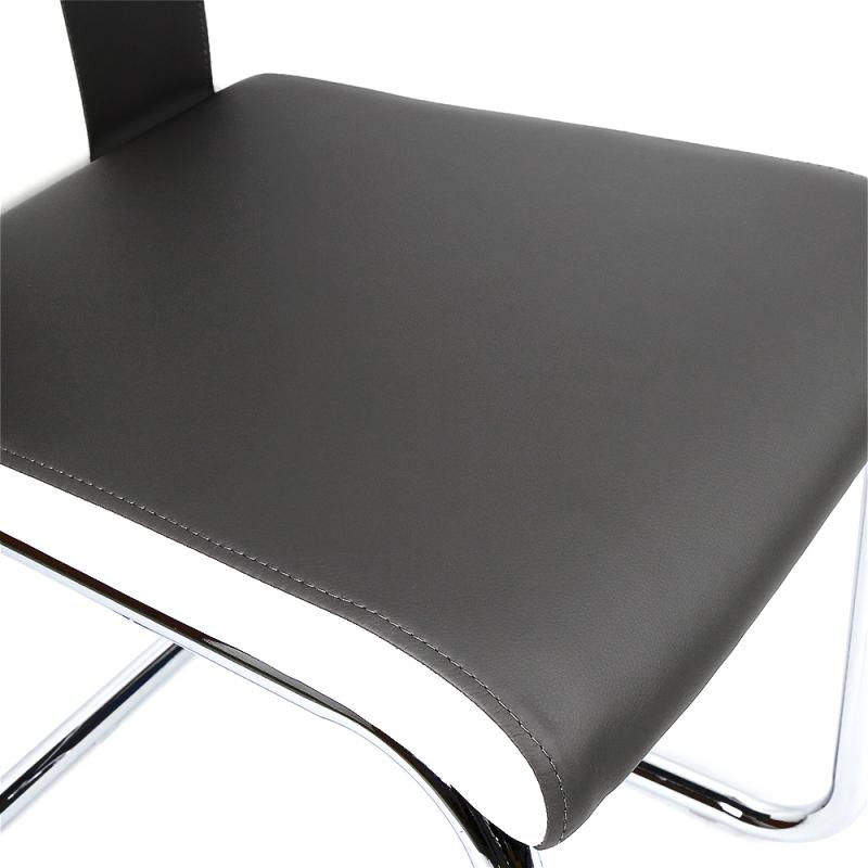 Chaise moderne pour salle à manger de style cuir bicolore 
