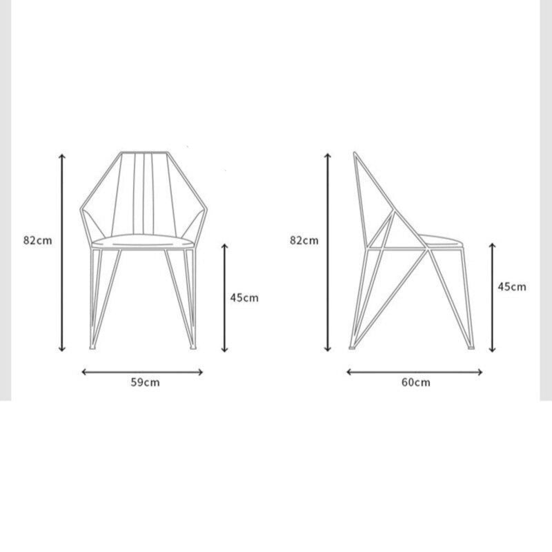 Chaise design géométrique en métal doré