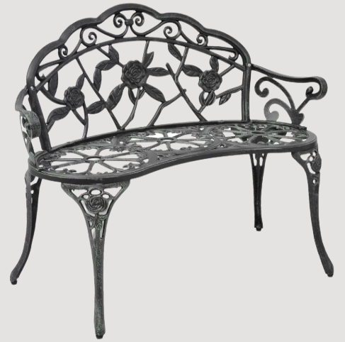 Banc industriel de style romantique en fer