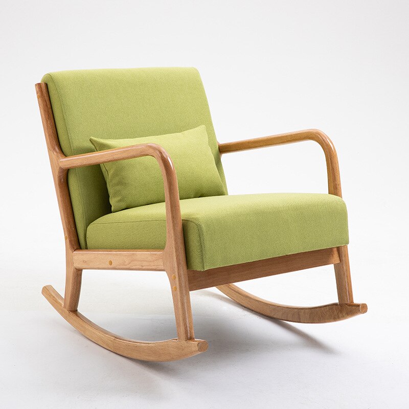 Chaise à bascule scandinave en bois et tissus