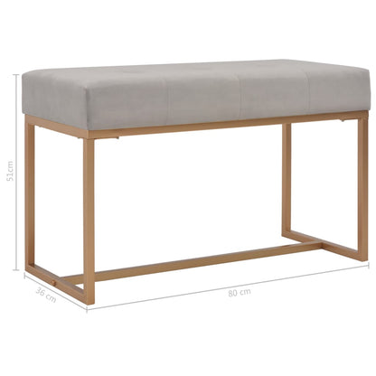 Banc design en velours gris et métal