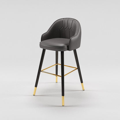 Tabouret de bar design de style nordique en cuir et metal