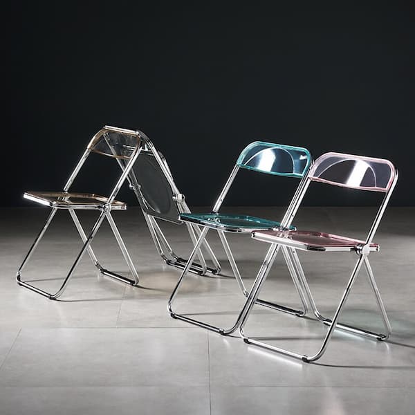 Chaise pliable moderne en plastique et métal