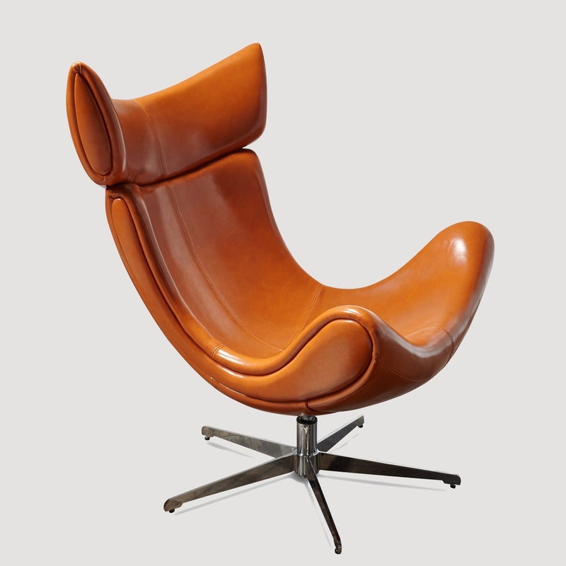 Chaise moderne  avec assise confort rotative en cuir