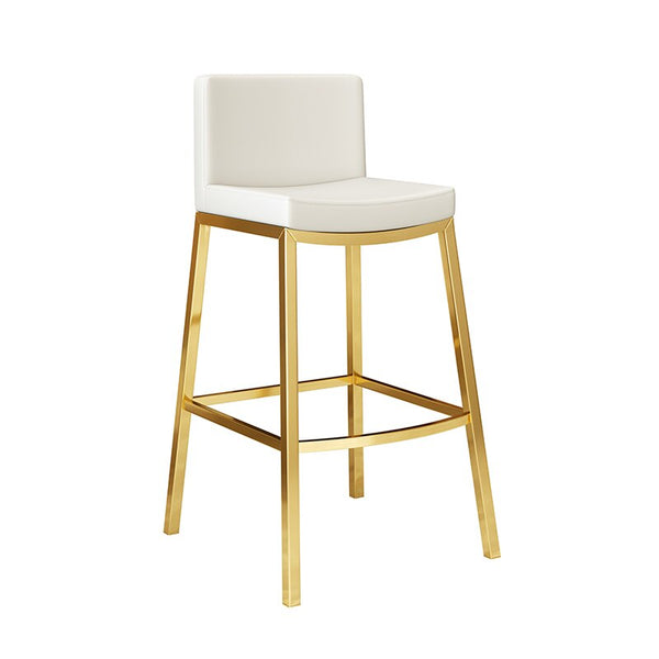 chaise de bar design blanc et or 