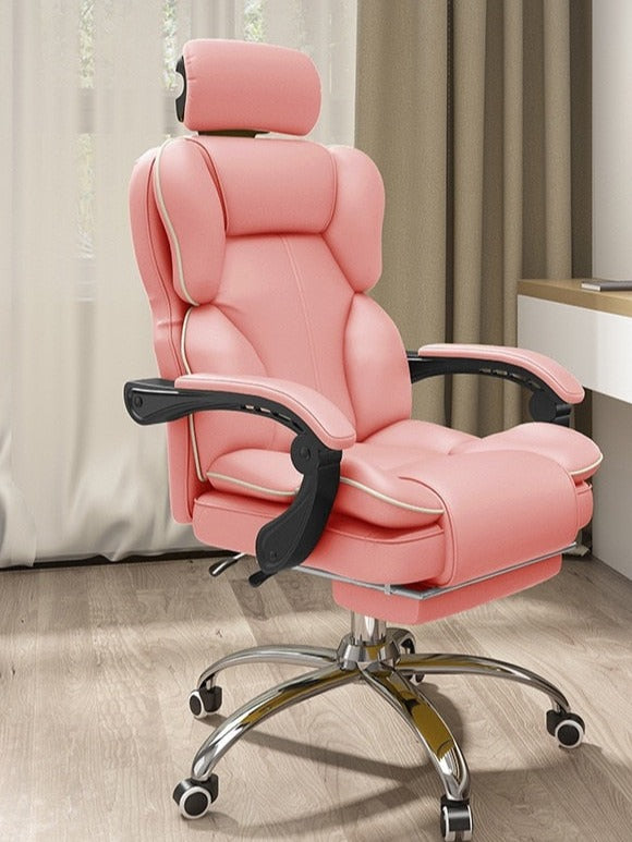Chaise de bureau rotative sur roulettes assise fauteuil ergonomique à multiples renforts et inclinable
