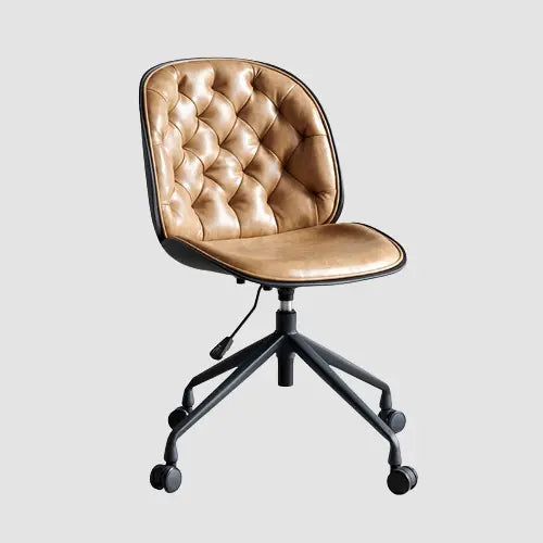 Chaise de bureau design sur roulettes d'inspiration vintage à capitons