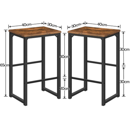 Dimensions de ce Tabouret de bar industriel hauteur 65 cm rectangulaire (lot de 2)
