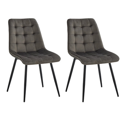 Chaise salle à manger confortable velours capitonné 