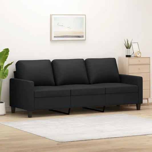 Canapé moderne 3 places tissu et coussins confort
