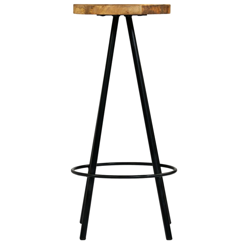 image_2Tabouret de bar industriel rustique en bois et métal avec repose pieds et assise rondin ( lot de 4 )