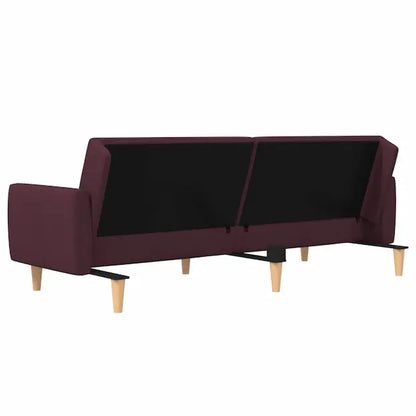 Canapé moderne minimaliste en tissu prune et pieds bois