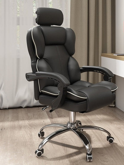 Chaise de bureau rotative sur roulettes assise fauteuil ergonomique à multiples renforts et inclinable