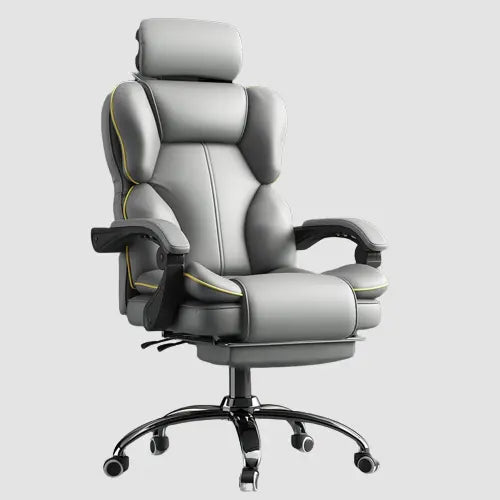 Chaise de bureau rotative sur roulettes assise fauteuil ergonomique à multiples renforts et inclinable