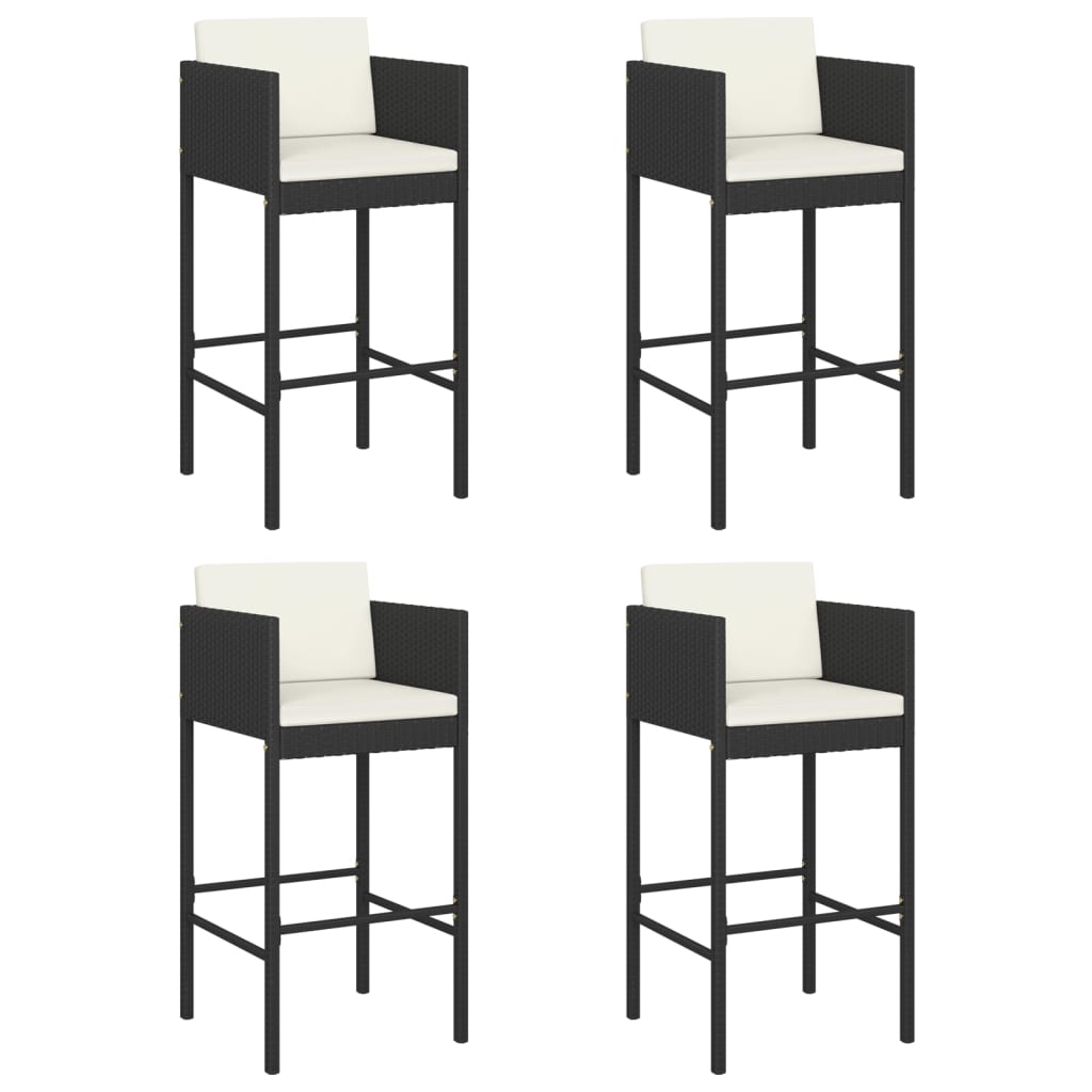 image_1Tabouret de bar extérieur résine tressée gris fonçé (lot de 4)