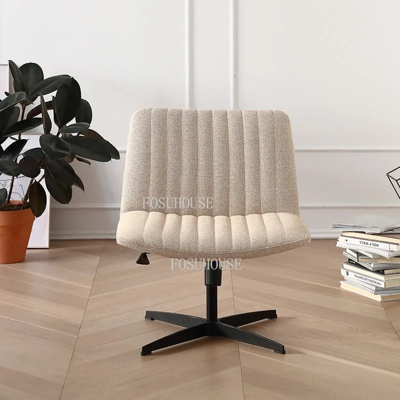 Chaise de bureau rotative assise fauteuil avec revêtement tissu laine texturée