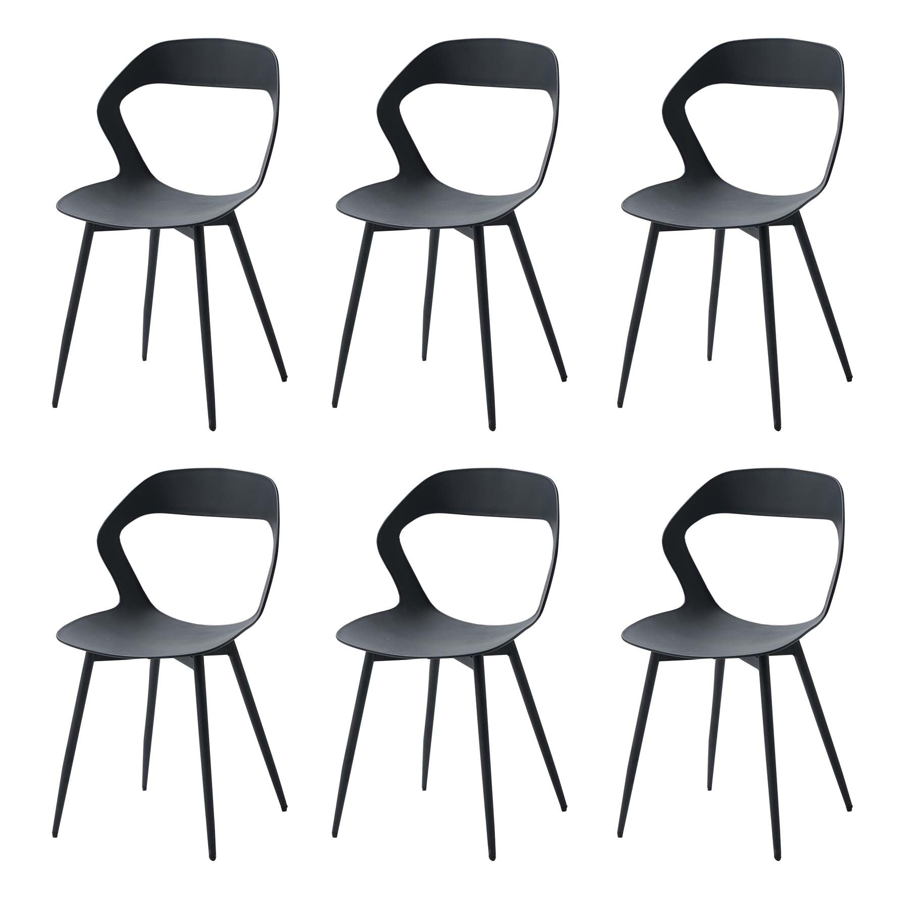 Chaise  salle à manger design noire en plastique 