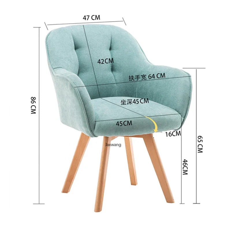 Chaise de bureau design et confortable piètement bois et assise tissu