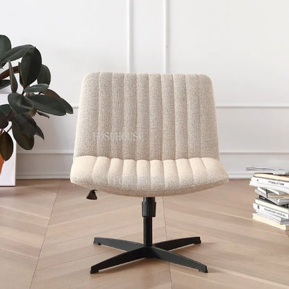 Chaise de bureau rotative assise fauteuil avec revêtement tissu laine texturée