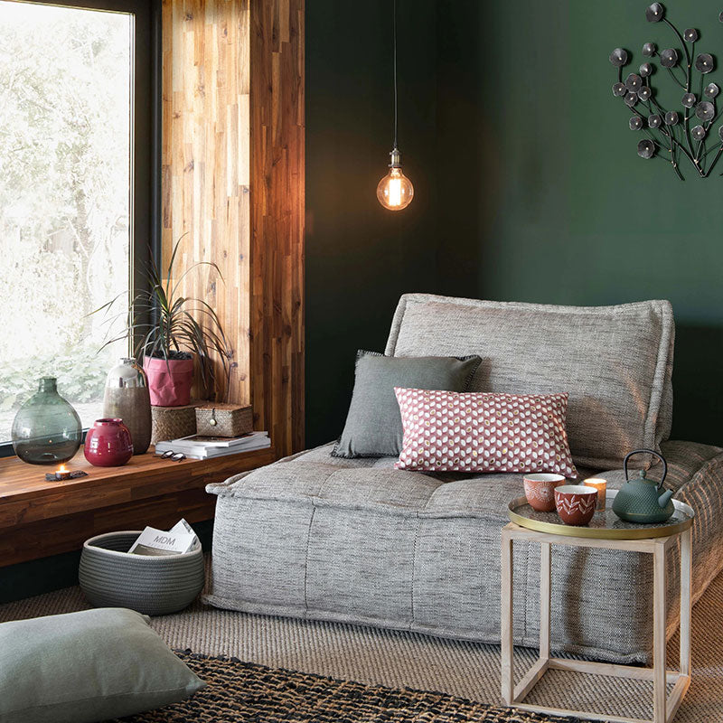 Canapé modulable tissu avec bordure surpiquée