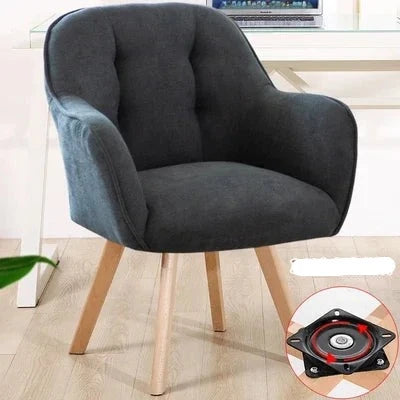 Chaise de bureau design et confortable piètement bois et assise tissu – Gris