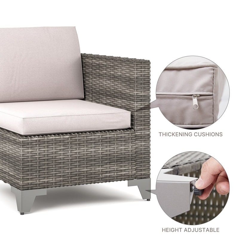 Canapé en rotin clair pour salon d'extérieur avec table basse assortie