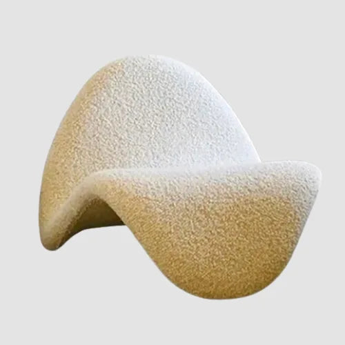 Fauteuil design bouclette écru contemporain SINUSO