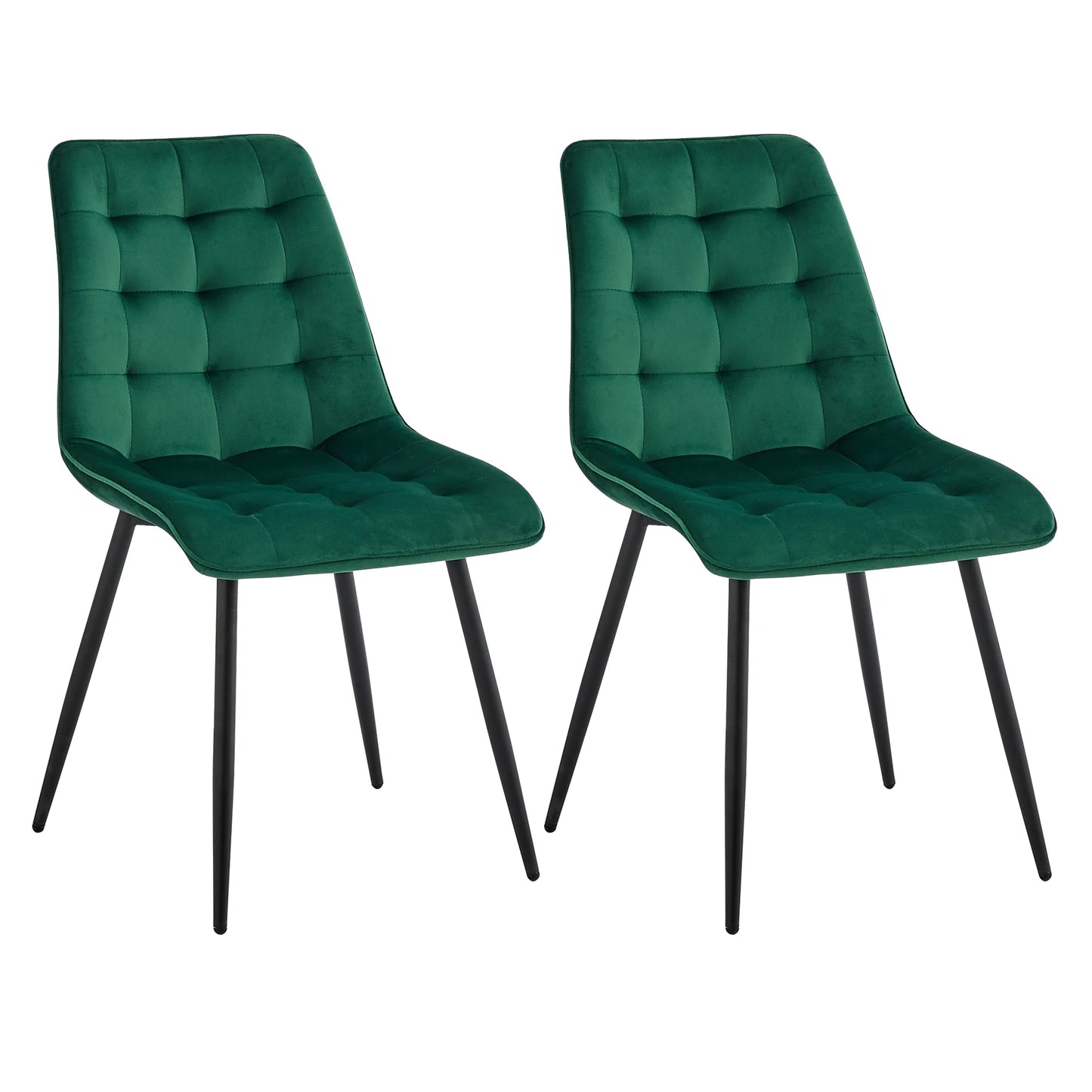 Chaise salle à manger confortable velours capitonné 
