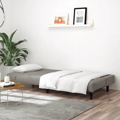 Canapé convertible moderne en velours gris clair