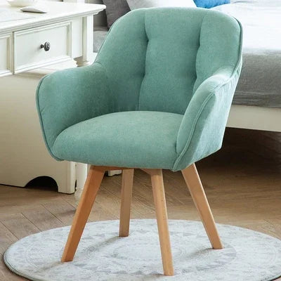 Chaise de bureau design et confortable piètement bois et assise tissu