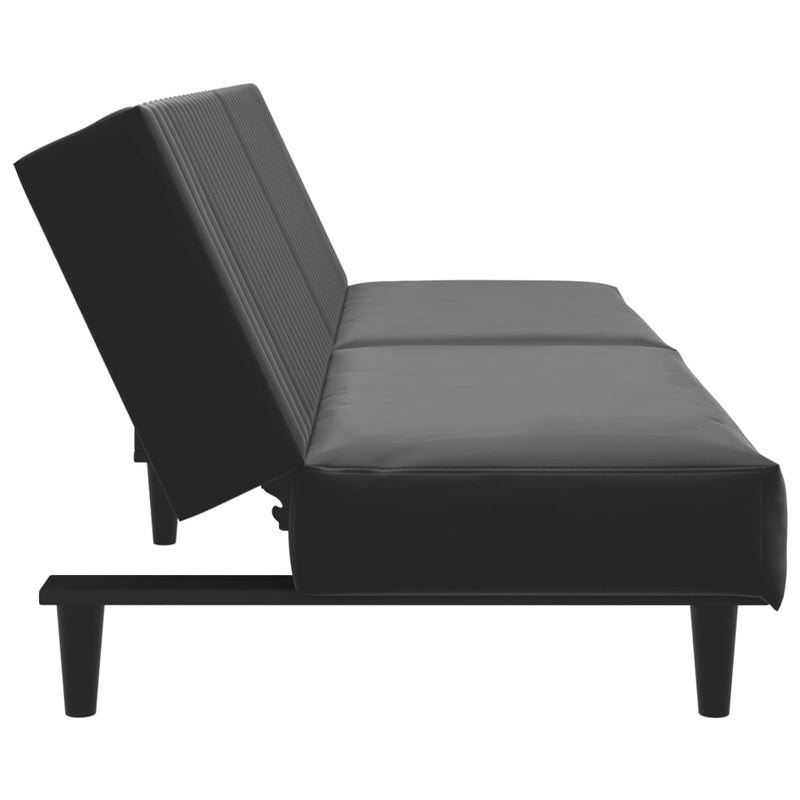 Canapé convertible minimaliste moderne noir 3 places