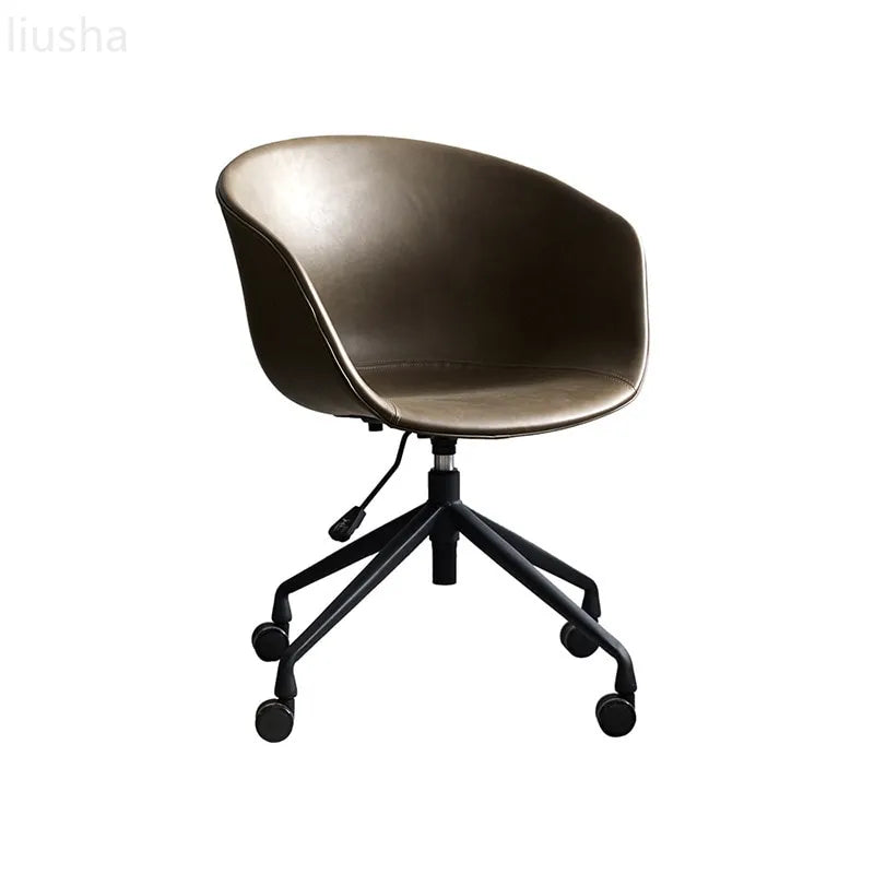 Chaise de bureau scandinave assise englobante circulaire réglable et rotative