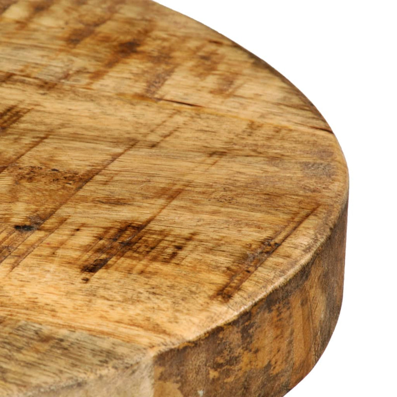 Tabouret de bar industriel rustique en bois et métal avec repose pieds et assise rondin ( lot de 4 )