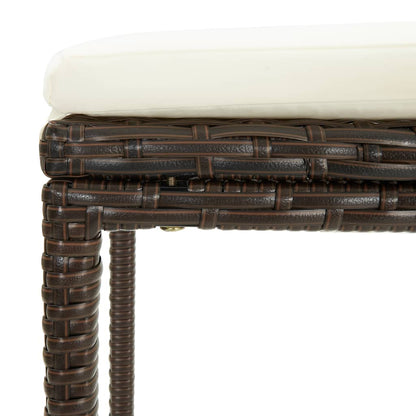 Tabourets de bar rotin noir avec repose pieds et coussin d'assise