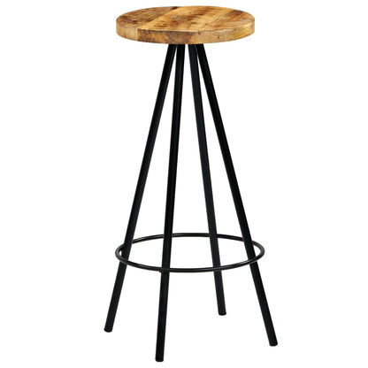 image_3Tabouret de bar industriel rustique en bois et métal avec repose pieds et assise rondin ( lot de 4 )