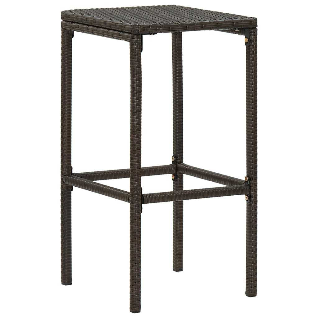 Tabourets de bar rotin noir avec repose pieds 