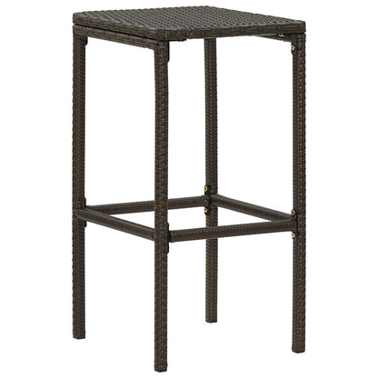 Tabourets de bar rotin noir avec repose pieds 