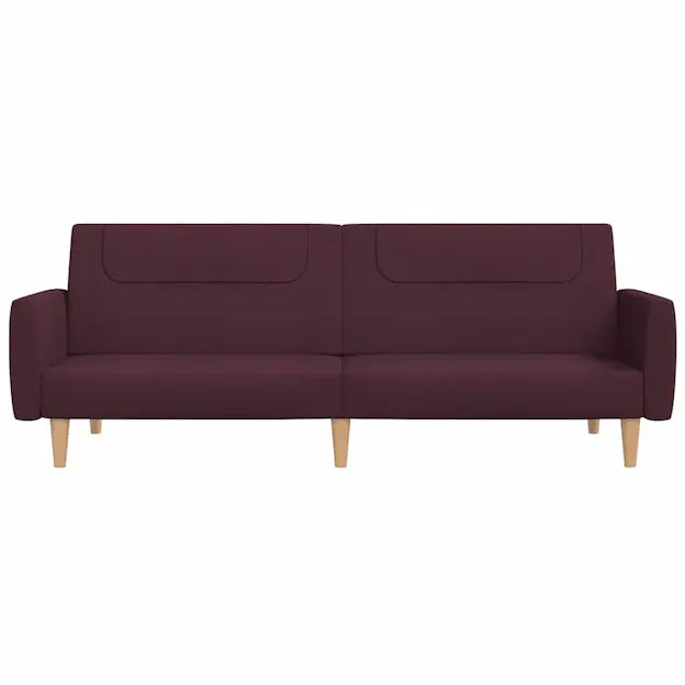 Canapé moderne minimaliste en tissu prune et pieds bois