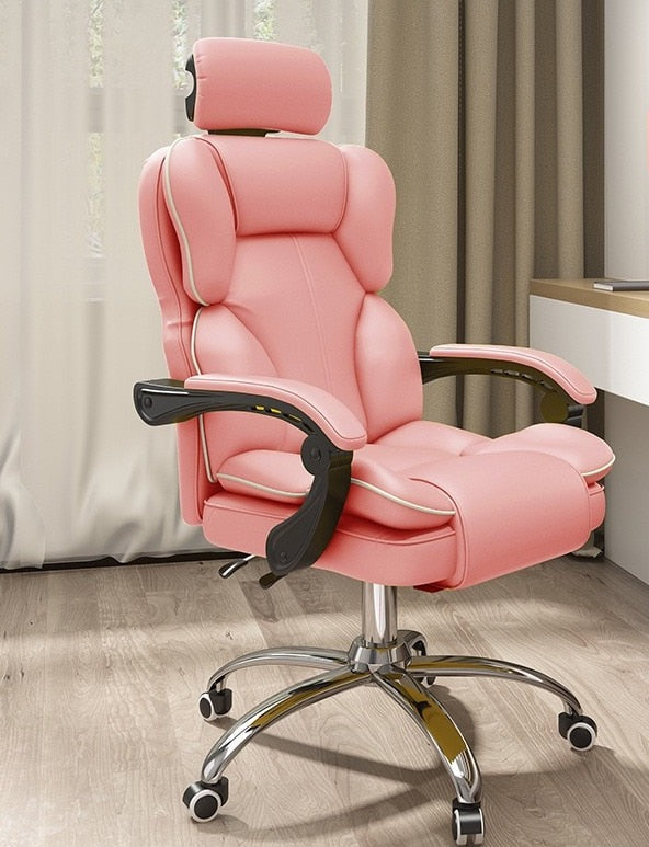 Chaise de bureau rotative sur roulettes assise fauteuil ergonomique à multiples renforts et inclinable