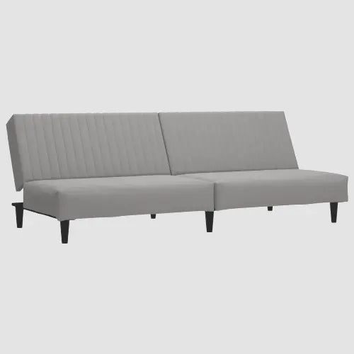 Canapé convertible moderne en velours gris clair