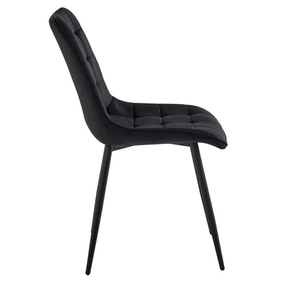 Chaise salle à manger confortable velours capitonné 