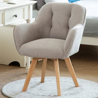 Chaise de bureau design et confortable piètement bois et assise tissu